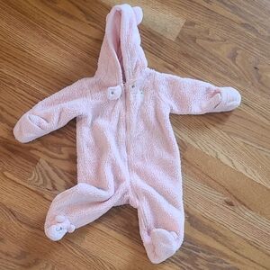 Carter's Soft Pink Hooded Footie (6m)